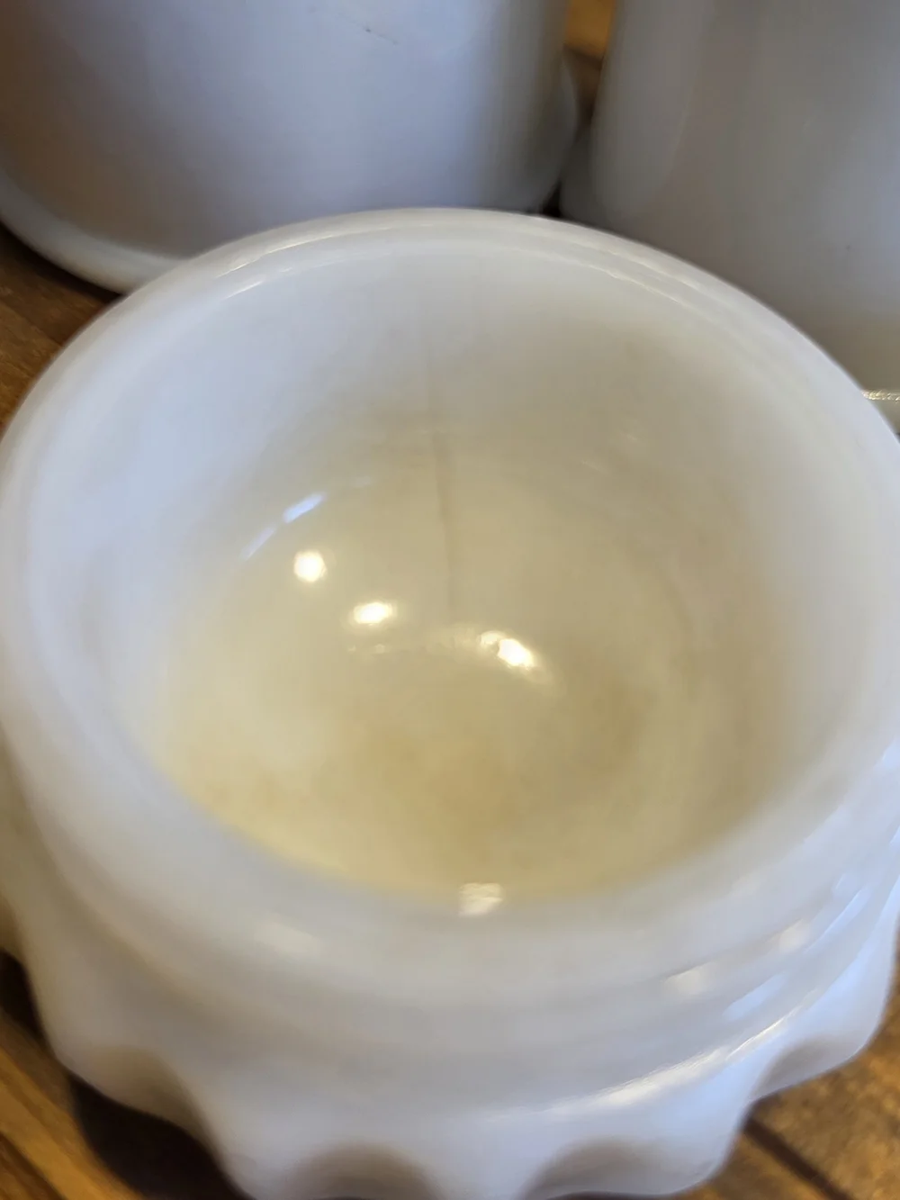 VTG Milk Glass Jars Lot Of 5 White Various